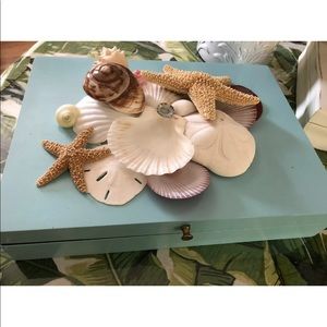 Seashell Turquoise Wood Silverware STORAGE…